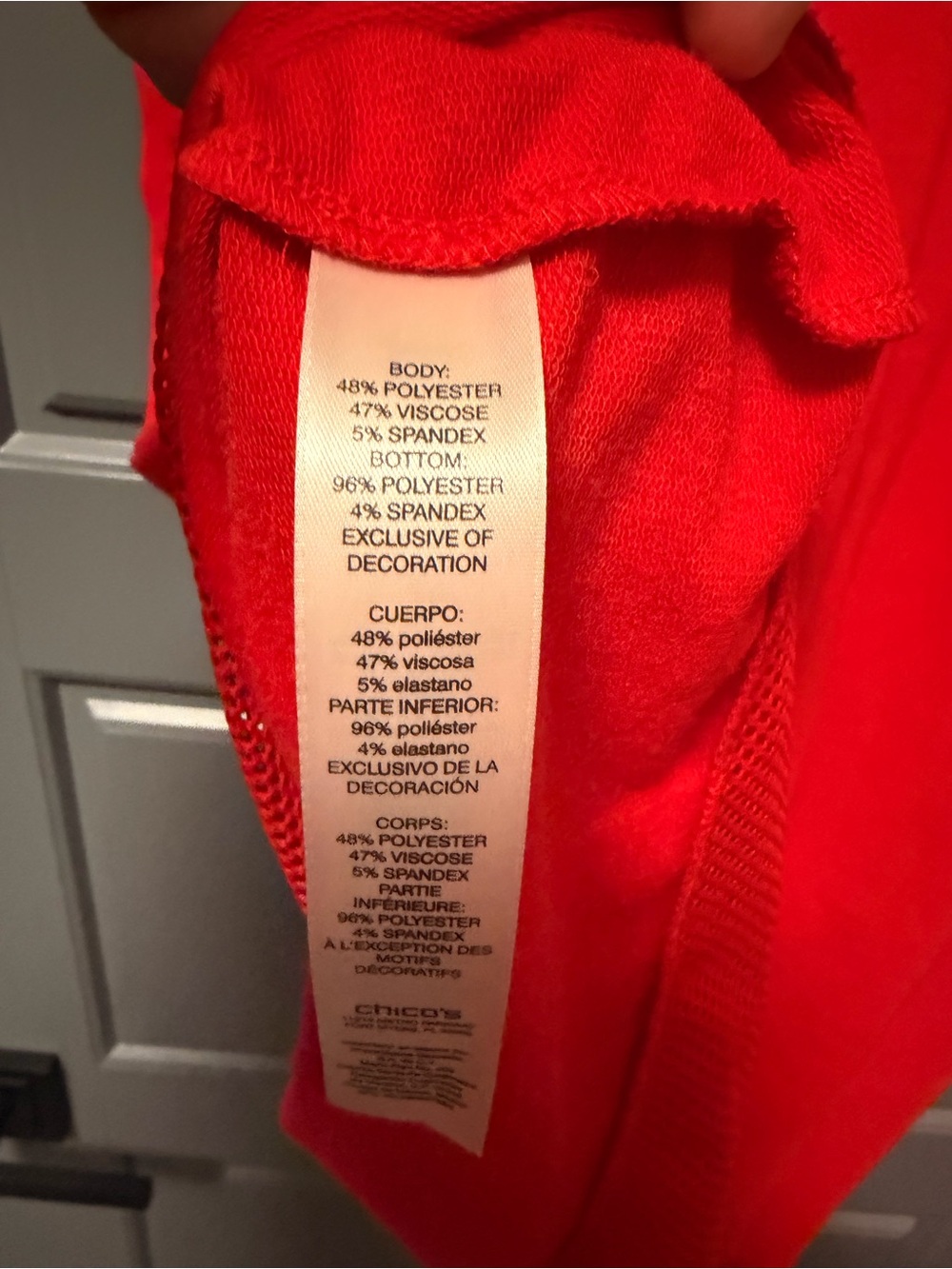 Zenergy by Chico’s Hooded Vibrant Red Lounge Dress with Pockets SIZE 2 LARGE - Picture 8 of 8
